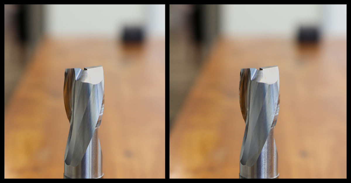 240 Series Tool Wear Comparison side by side comparison between two sonic tools 240 Series end mills.